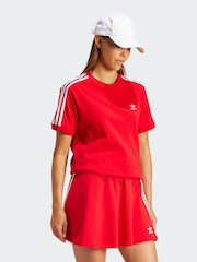 adidas Originals Red 3-Stripes T-Shirt - Image 1 of 4