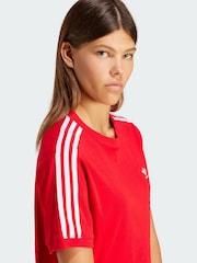 adidas Originals Red 3-Stripes T-Shirt - Image 3 of 4