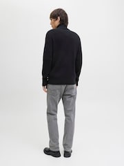 JACK & JONES Black High Neck Knit Cardigan - Image 4 of 6