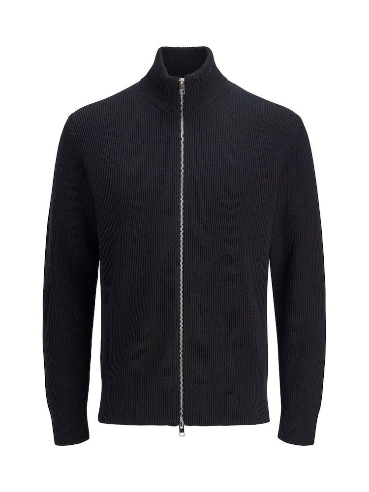 JACK & JONES Black High Neck Knit Cardigan - Image 6 of 6