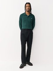 Green Duck Regular Fit Long-Sleeve Pique Polo Shirt - Image 2 of 7