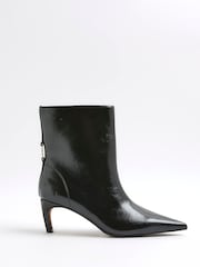 River Island Wide Fit Point Toe Kitten Heel Boots - Imagem 2 de 6