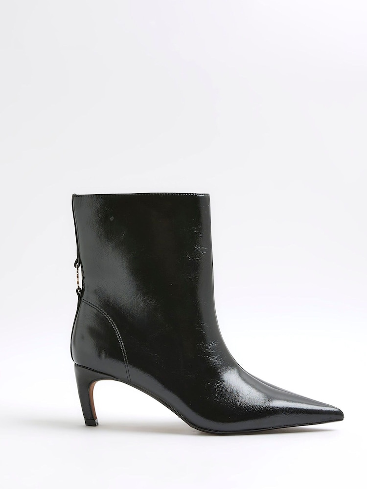 River Island Wide Fit Point Toe Kitten Heel Boots - Imagem 2 de 6