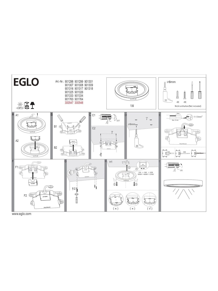 Eglo Chrome Fueva 6 LED Ceiling Light 27cm - Image 5 of 5