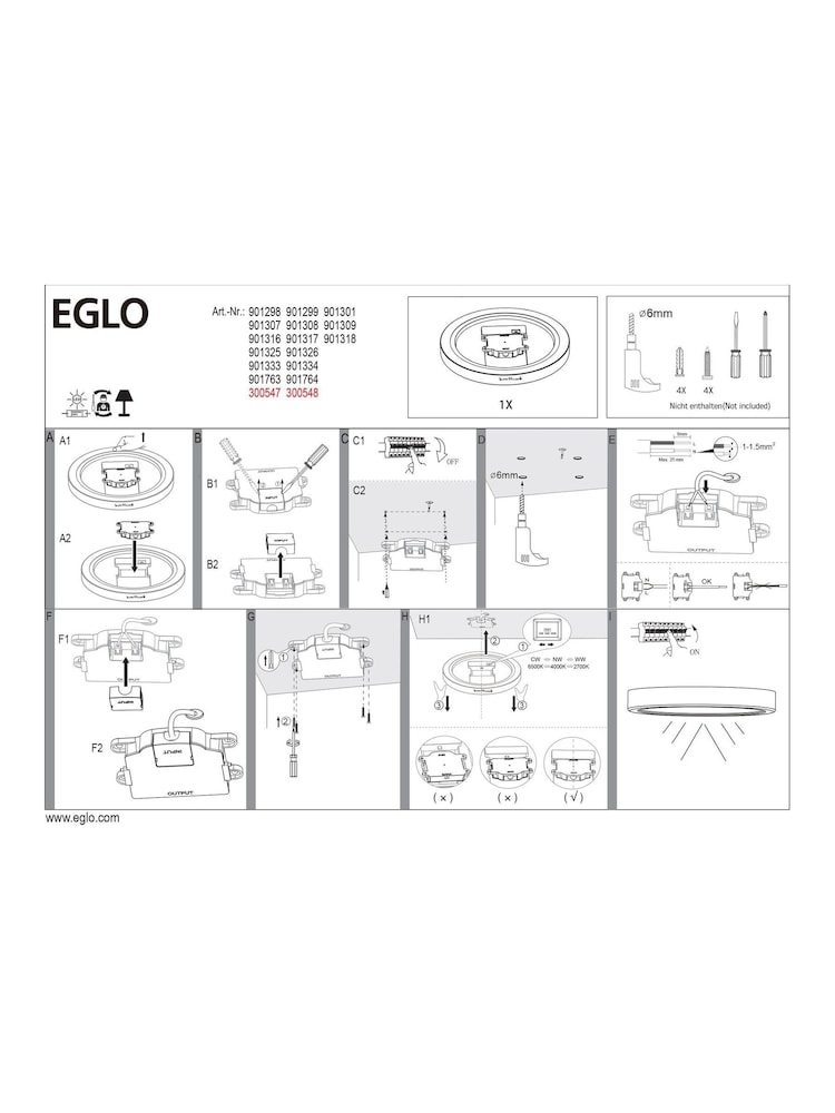 Eglo Black Fueva 6 LED Ceiling Light 27cm - Image 5 of 5