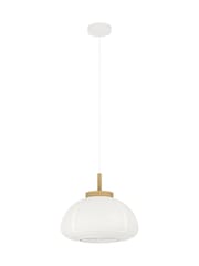 Eglo White and Brown Summerhill Wood & Paper Vintage Pendant Light - Image 3 of 6