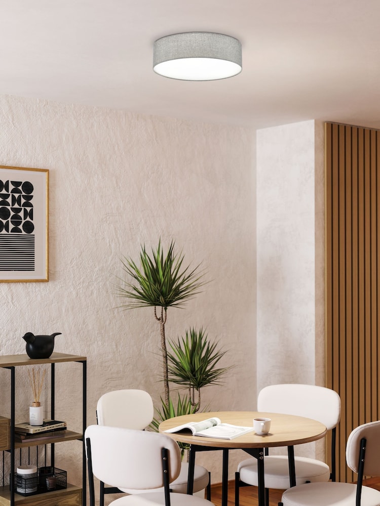 Eglo White Pasteri Fabric Ceiling Light - Image 1 of 4