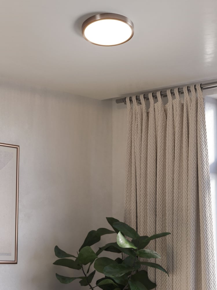 Eglo Satin Nickel Fueva 6 Steel & Plastic LED CCT Ceiling Light - Image 1 of 4
