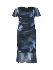 Yours Curve London Blurred Gathered Square Neck Dress - Slika 5 iz 5