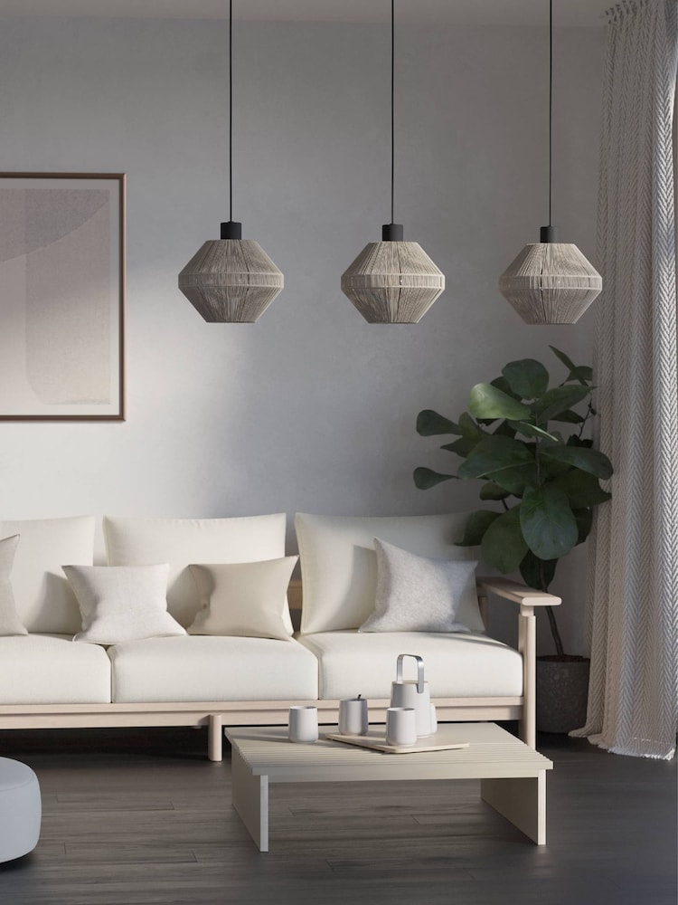 Eglo Black Midsumer Timeless Fabric Three Light Pendant - Image 2 of 4