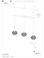 Eglo Black Midsumer Timeless Fabric Three Light Pendant - Image 5 of 6