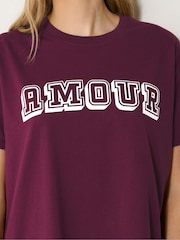 Long Tall Sally Red Amour Oversized T-Shirt - Image 4 of 5