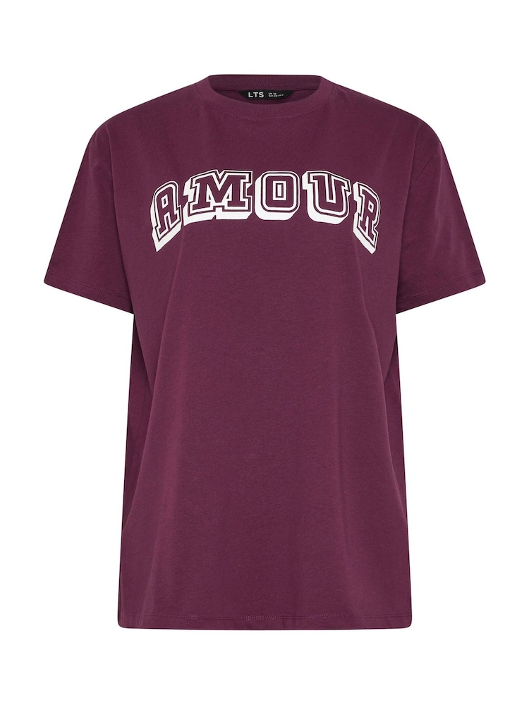 Long Tall Sally Red Amour Oversized T-Shirt - Image 5 of 5