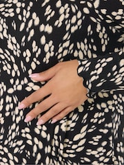 Yours Curve Black Printed Ribbed Tunic - Image 4 of 5