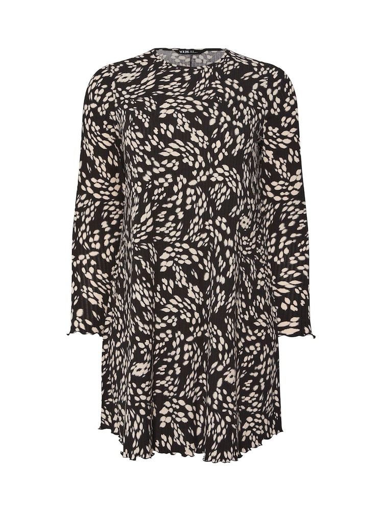 Yours Curve Black Printed Ribbed Tunic - Image 5 of 5 Yours Curve Black Printed Ribbed Tunic - Image 5 of 5