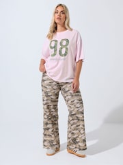 Yours Curve Pink Limited 98 Camo T-Shirt - Image 2 of 5