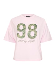 Yours Curve Pink Limited 98 Camo T-Shirt - Image 5 of 5