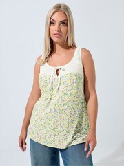 Yours Curve Limited Ditsy Contrast Vest - Imagem 1 de 5