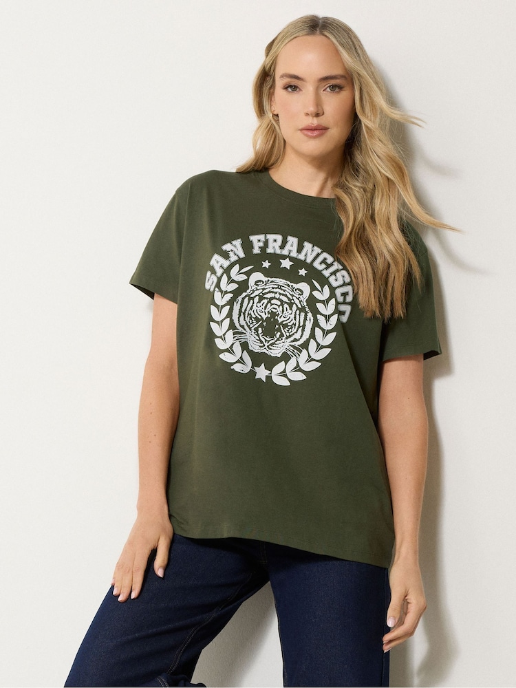 Long Tall Sally Green Oversized San Franciso T-Shirt - Image 1 of 5
