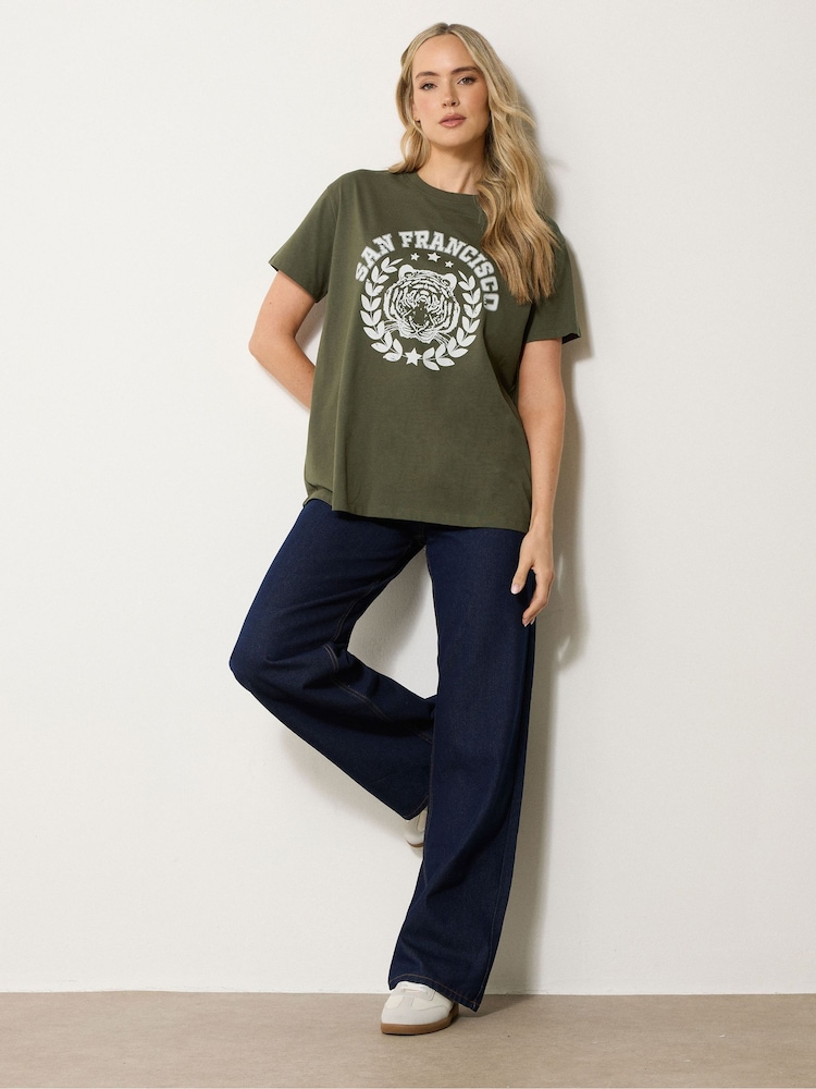 Long Tall Sally Green Oversized San Franciso T-Shirt - Image 2 of 5