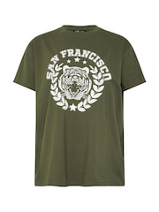 Long Tall Sally Green Oversized San Franciso T-Shirt - Image 4 of 5