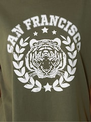 Long Tall Sally Green Oversized San Franciso T-Shirt - Image 5 of 5