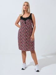 Vestido mini Yours Curve Limited Ditsy Contrast - Imagem 1 de 5