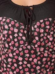 Vestido mini Yours Curve Limited Ditsy Contrast - Imagem 4 de 5