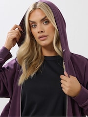 Yours Curve Purple Longline Zip Through Jacket - Image 4 of 5