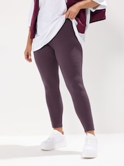 Yours Curve Purple Ribbed Leggings - Image 2 of 5