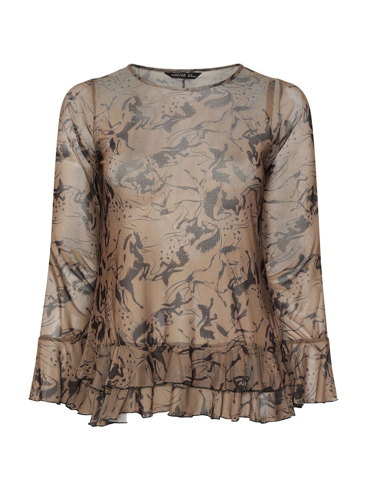 Blusa de malha com babados e estampa de cavalo Yours Curve Limited - Imagem 5 de 5
