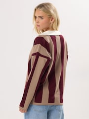 PixieGirl Petite Red Vertical Stripe Rugby Jumper - Image 2 of 5