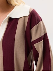 PixieGirl Petite Red Vertical Stripe Rugby Jumper - Image 4 of 5