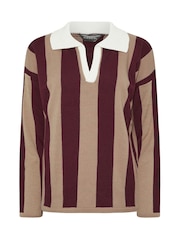 PixieGirl Petite Red Vertical Stripe Rugby Jumper - Image 5 of 5