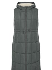 Yours Curve Grey Midi Micro Fibre Gilet - Image 5 of 5
