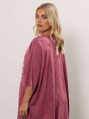 Yours Curve Pink Oversized Boxy T-Shirt - Image 3 of 5