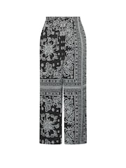 Yours Curve Black Paisley Wide Leg Trousers - Image 5 of 5