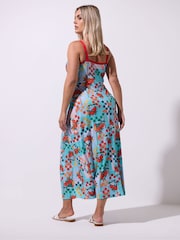 Yours Curve Blue Limited Fruit Checkerboard Dress - Image 3 of 5