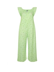 Yours Curve Green Limited Frilled Sleeve Bardot Jumpsuit - Image 5 of 5
