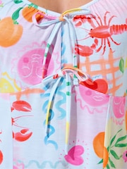 Yours Curve Limited Mini Tie Beach Motif Dress - Imagem 4 de 5
