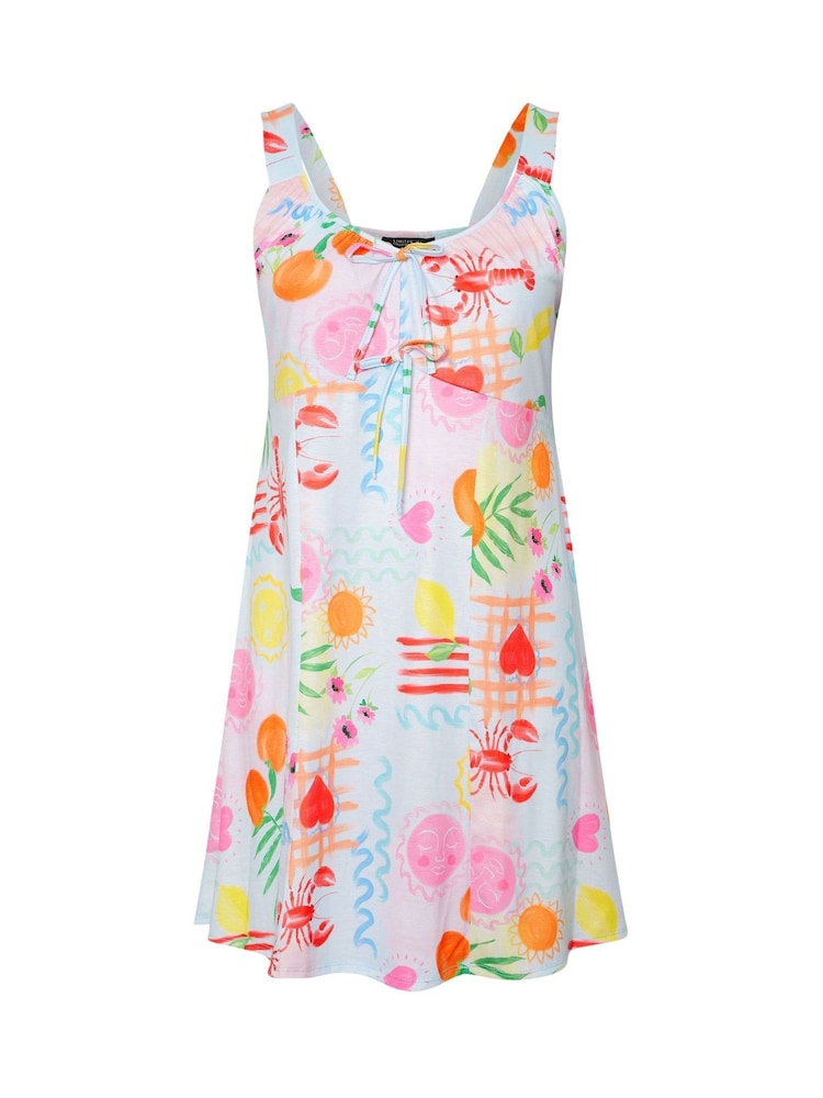 Yours Curve Limited Mini Tie Beach Motif Dress - Imagem 5 de 5