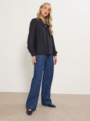 Long Tall Sally Black Tie Neck Top - Image 2 of 5