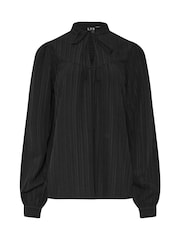 Long Tall Sally Black Tie Neck Top - Image 5 of 5