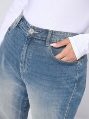 Yours Curve Blue Carrot Jeans - Image 3 of 6