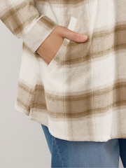 Yours Curve Natural Check Shacket - Image 4 of 5