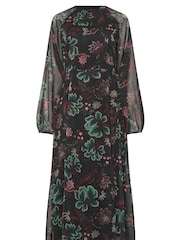 Long Tall Sally Black Floral Print Midaxi Chiffon Dress - Image 5 of 5