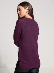 Long Tall Sally Purple Longline Pearl Button Jumper - Image 2 of 5