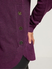 Long Tall Sally Purple Longline Pearl Button Jumper - Image 4 of 5