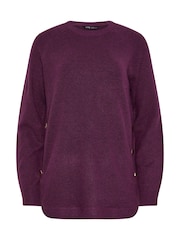 Long Tall Sally Purple Longline Pearl Button Jumper - Image 5 of 5