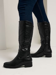 Yours Curve Black Extra Wide Fit Extra Wide Fit Stretch Knee Boots - Image 1 of 1